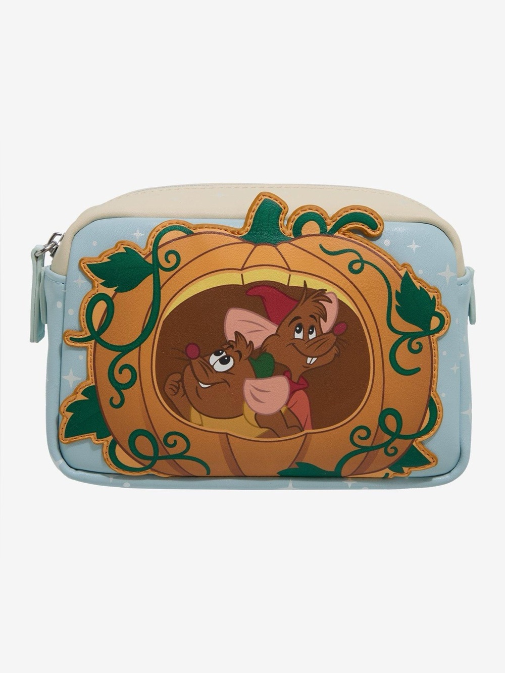 NWT Loungefly Disney Cinderella Gus and Jaq Pumpkin Cosmetic Bag - Picture 1 of 4